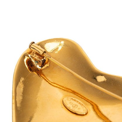 Chanel CC Logo Heart Motif Brooch Vintage Gold Plated — view 3