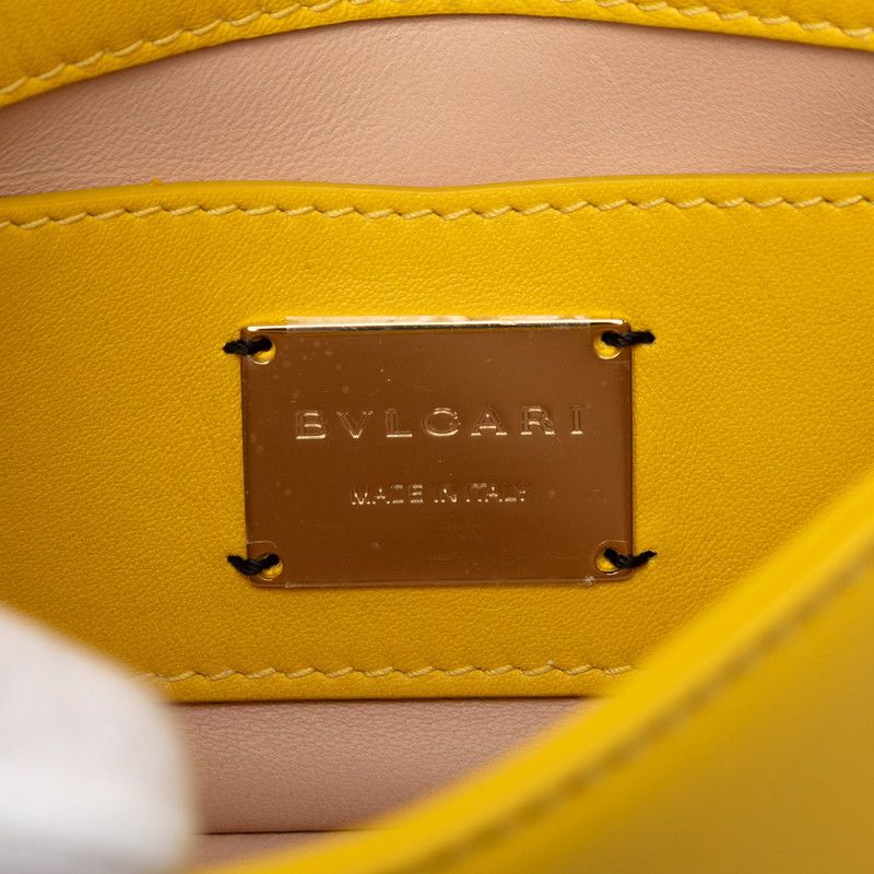 Bvlgari Serpenti Cabochon Chain Shoulder Back Yellow Leather — view 5