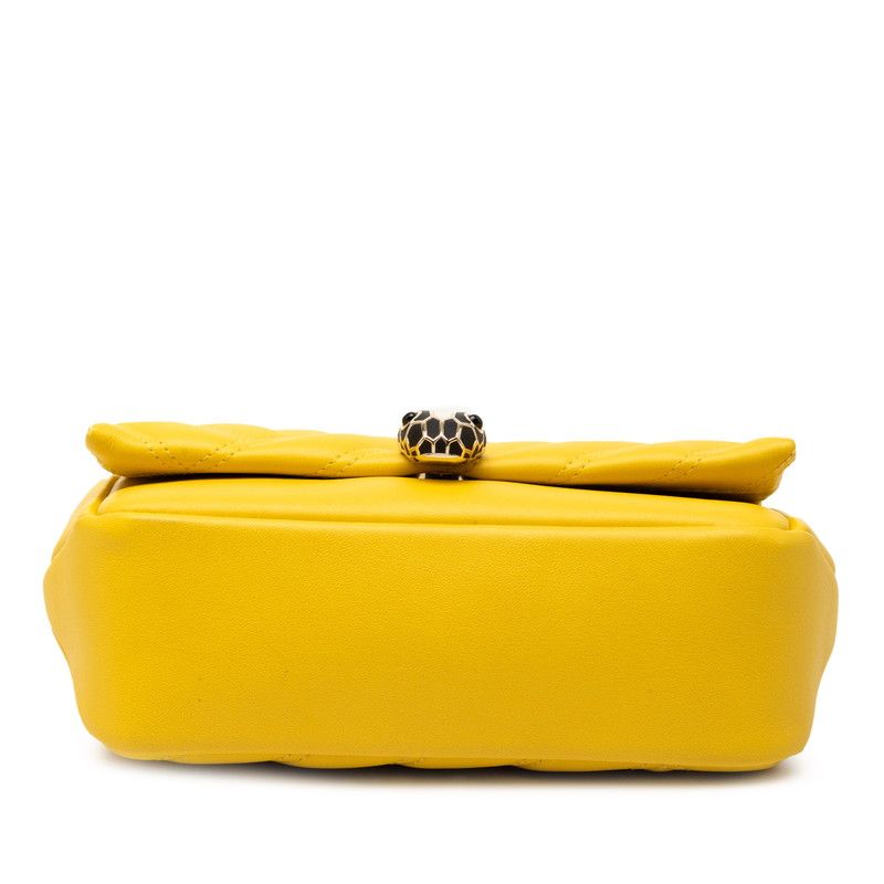 Bvlgari Serpenti Cabochon Chain Shoulder Back Yellow Leather — view 3