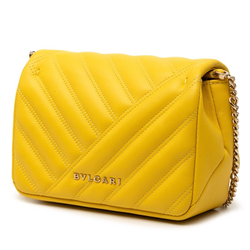 Bvlgari Serpenti Cabochon Chain Shoulder Back Yellow Leather — view 2