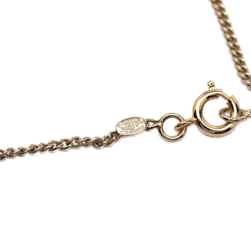 Chanel CC Logo Pendant Necklace Gold Black Plated — view 5