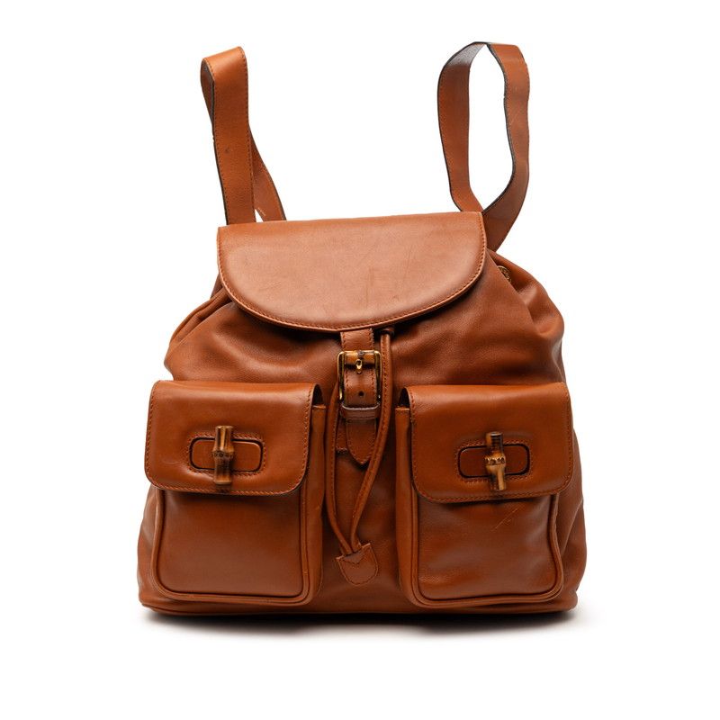 Gucci Bamboo Backpack Brown Leather