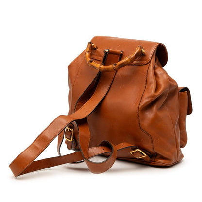 Gucci Bamboo Backpack Brown Leather — view 2