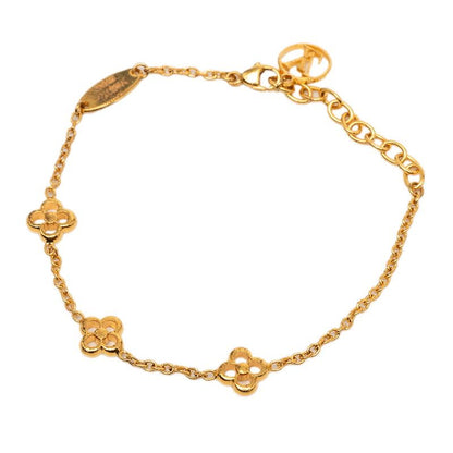 Louis Vuitton Monogram Flower Full LV Circle Bracelet Gold Plated