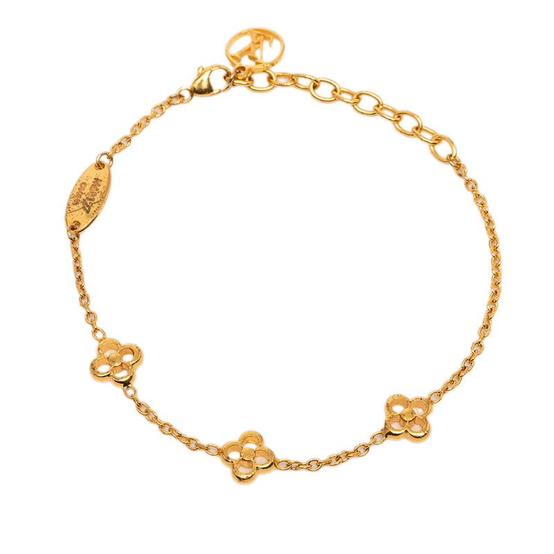 Louis Vuitton Monogram Flower Full LV Circle Bracelet Gold Plated — view 2