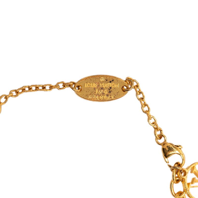 Louis Vuitton Monogram Flower Full LV Circle Bracelet Gold Plated — view 6