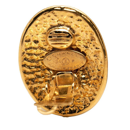 Chanel CC Logo Vintage Earrings Gold Plated — view 3