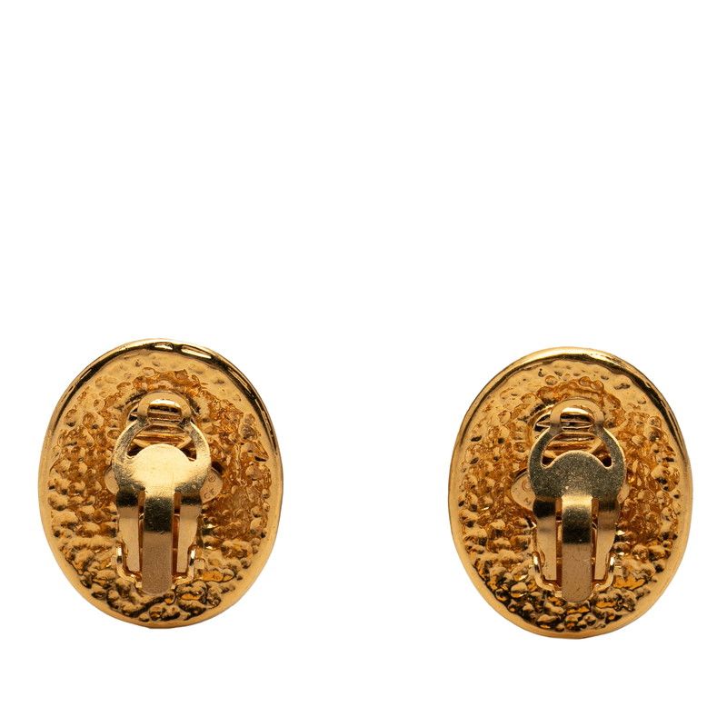 Chanel CC Logo Vintage Earrings Gold Plated — view 2