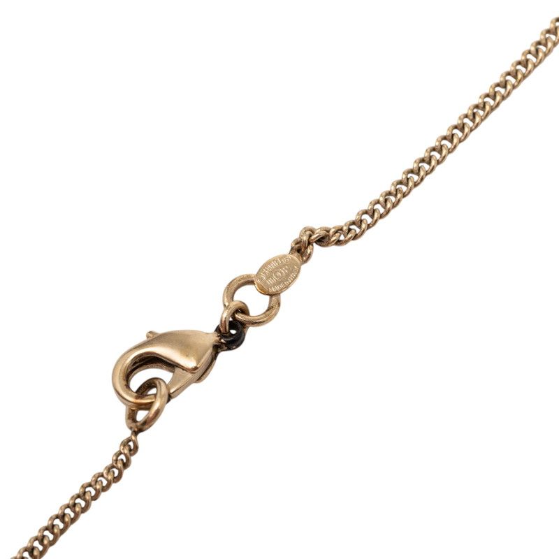 Chanel Camellia Pendant Necklace Gold Pink Enamel Plated — view 5