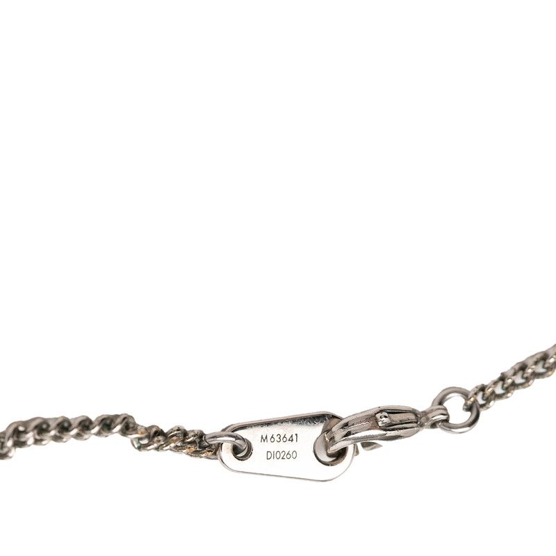 Louis Vuitton Monogram Eclipse Collier Charm Necklace Black Silver Metal — view 8
