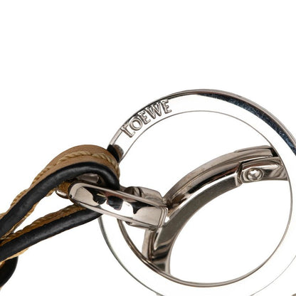Loewe Anagram Charm Bag Key Holder Green Beige Black Leather — view 4