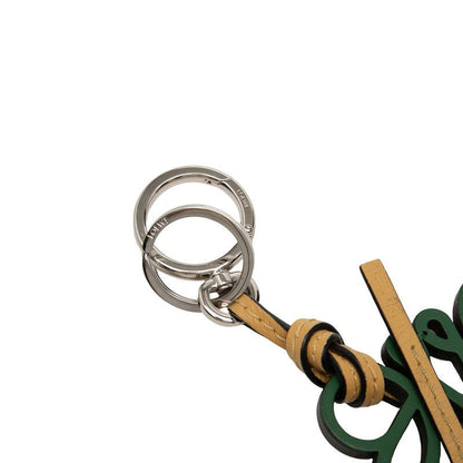 Loewe Anagram Charm Bag Key Holder Green Beige Black Leather — view 3