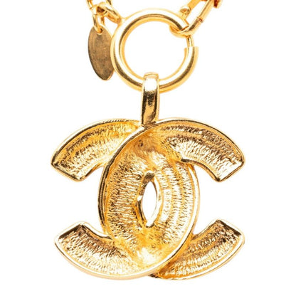 Chanel Quilted CC Logo Chain Long Necklace Gold Plated — view 2