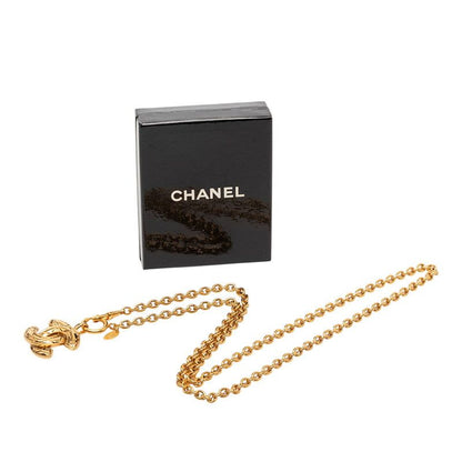Chanel Quilted CC Logo Chain Long Necklace Gold Plated — view 6