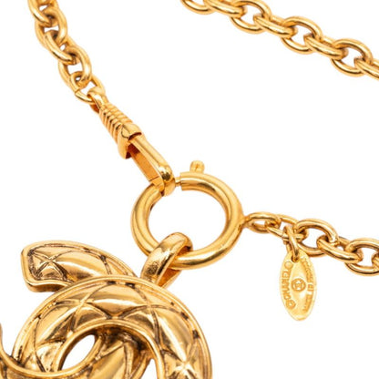 Chanel Quilted CC Logo Chain Long Necklace Gold Plated — view 3