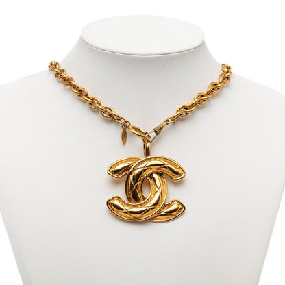 Chanel Quilted CC Logo Chain Necklace Gold Plated — view 6