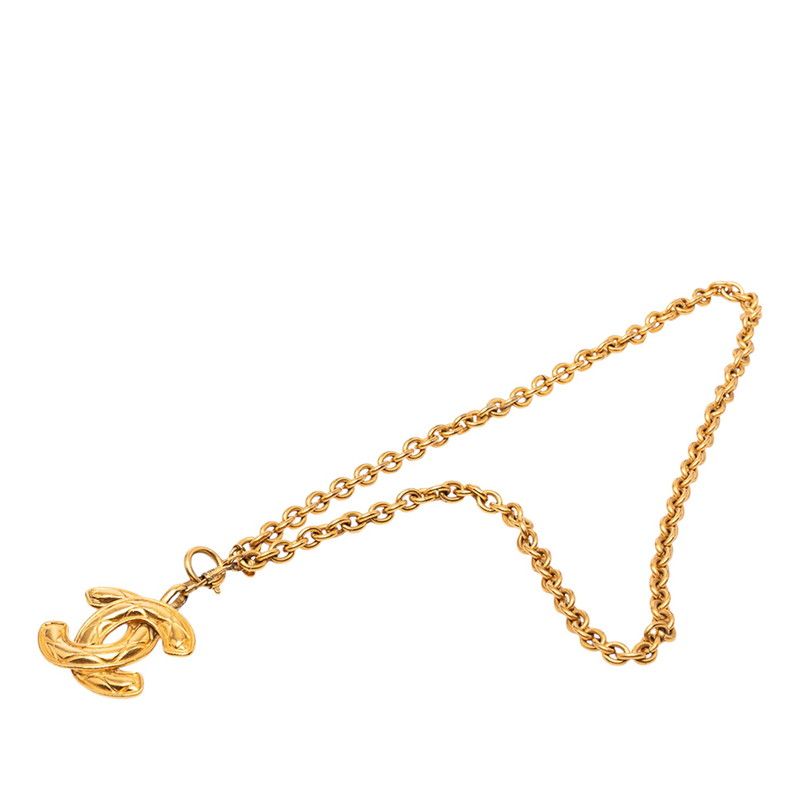 Chanel Quilted CC Logo Chain Necklace Gold Plated — view 3