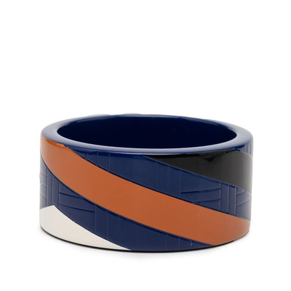 Hermes Lacquer Wood Bangle S Blue Black White 1- Bracelet — view 2