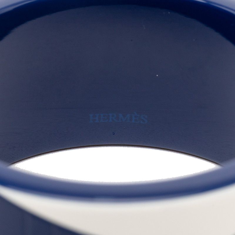 Hermes Lacquer Wood Bangle S Blue Black White 1- Bracelet — view 6