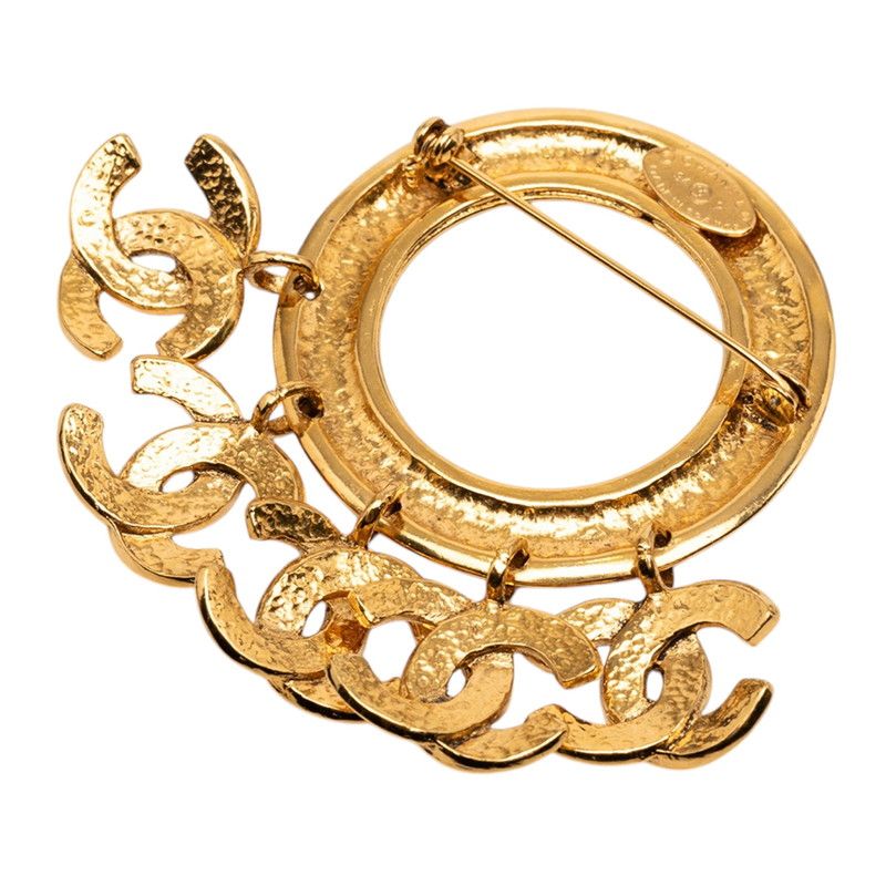 Chanel CC Logo Vintage Brooch Gold Plated — view 2