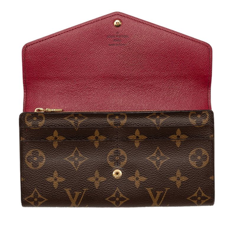 Louis Vuitton Monogram Portefeuille Sarah Wallet Brown Fuchsia Leather — view 4