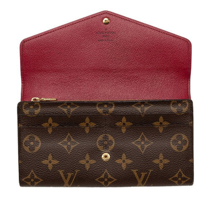 Louis Vuitton Monogram Portefeuille Sarah Wallet Brown Fuchsia Leather — view 4
