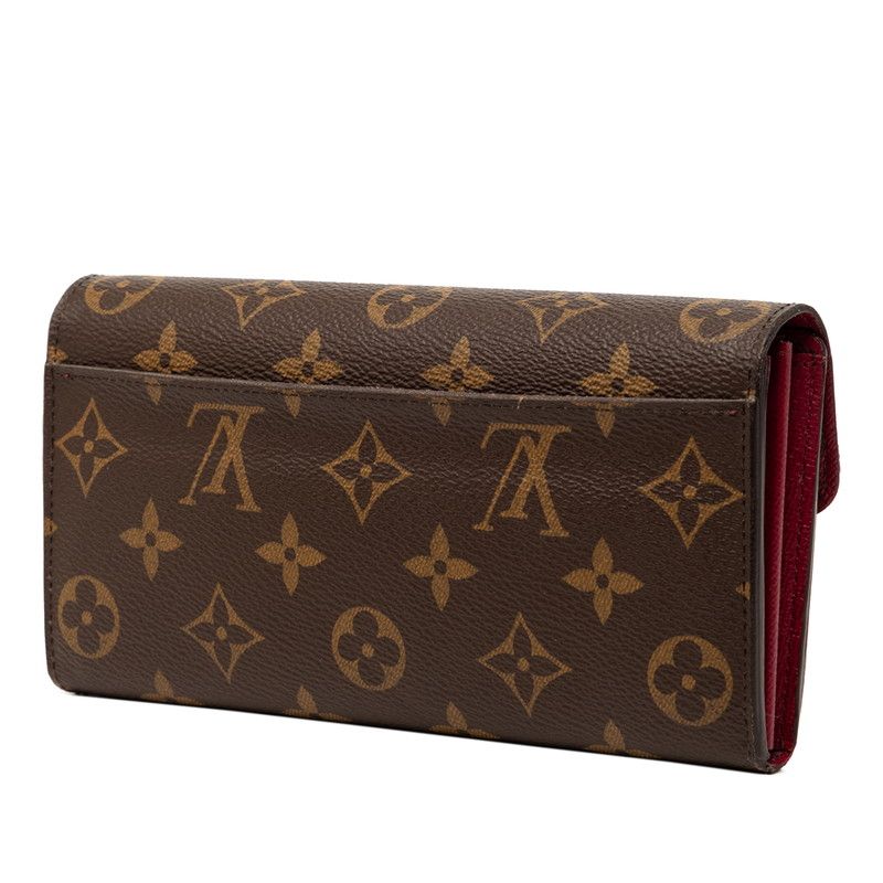 Louis Vuitton Monogram Portefeuille Sarah Wallet Brown Fuchsia Leather — view 2