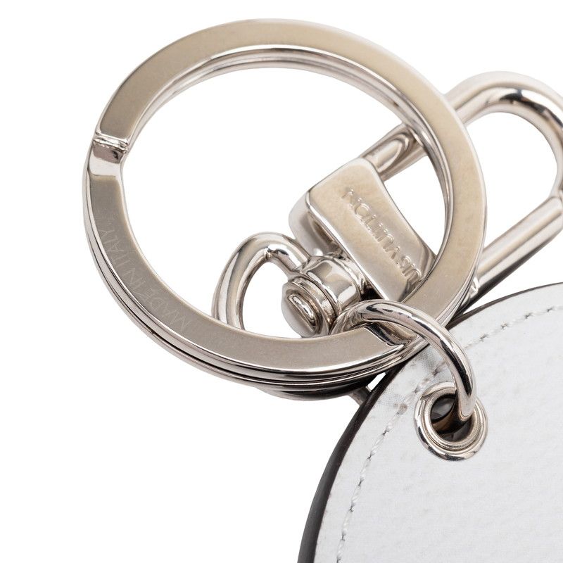 Louis Vuitton Monogram Porte Cles Round Charm Bag Key Holder Gray Leather — view 4