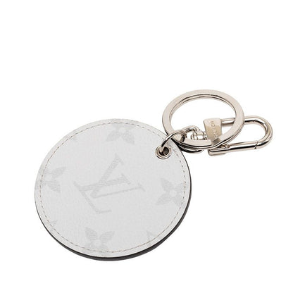 Louis Vuitton Monogram Porte Cles Round Charm Bag Key Holder Gray Leather — view 2