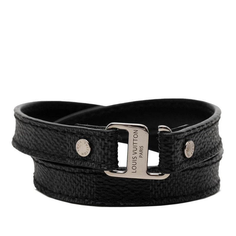 Louis Vuitton Damier Graphite Snap It Bracelet Black Metal