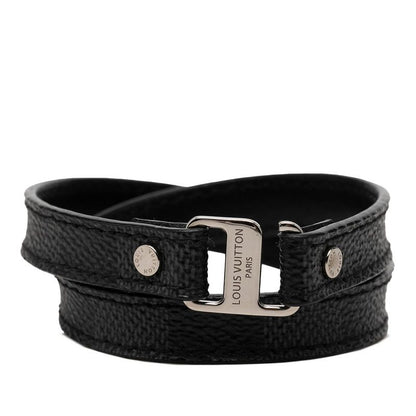 Louis Vuitton Damier Graphite Snap It Bracelet Black Metal