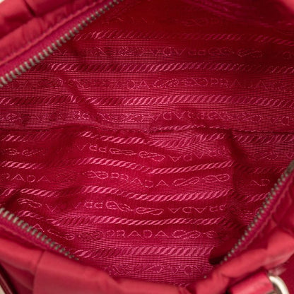 Prada Logo Tessuto 2-Way Shoulder Bag Pink Leather — view 4