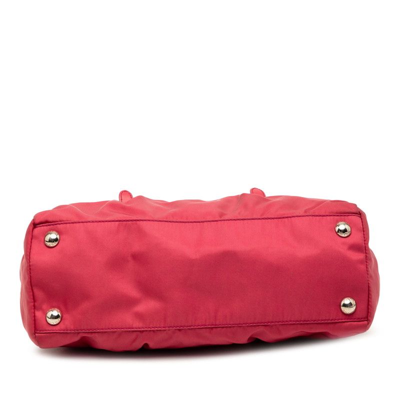 Prada Logo Tessuto 2-Way Shoulder Bag Pink Leather — view 3