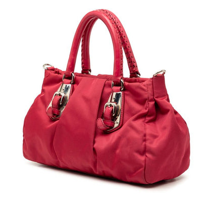 Prada Logo Tessuto 2-Way Shoulder Bag Pink Leather — view 2