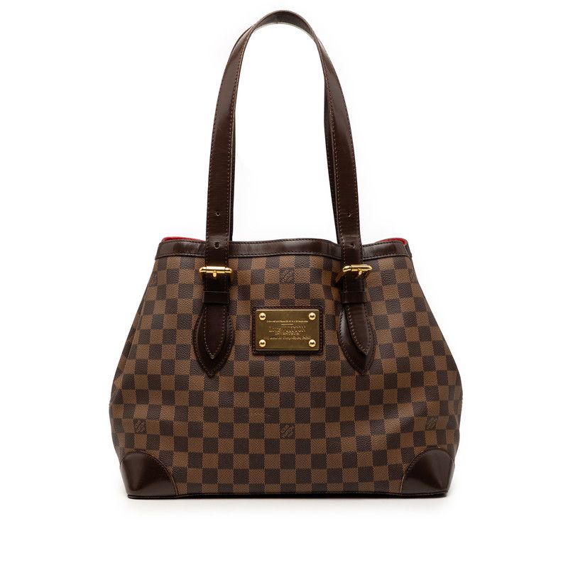 Louis Vuitton Damier Hampstead MM Shoulder Bag Brown Leather