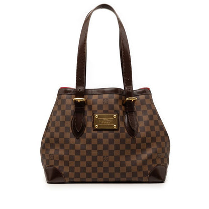 Louis Vuitton Damier Hampstead MM Shoulder Bag Brown Leather