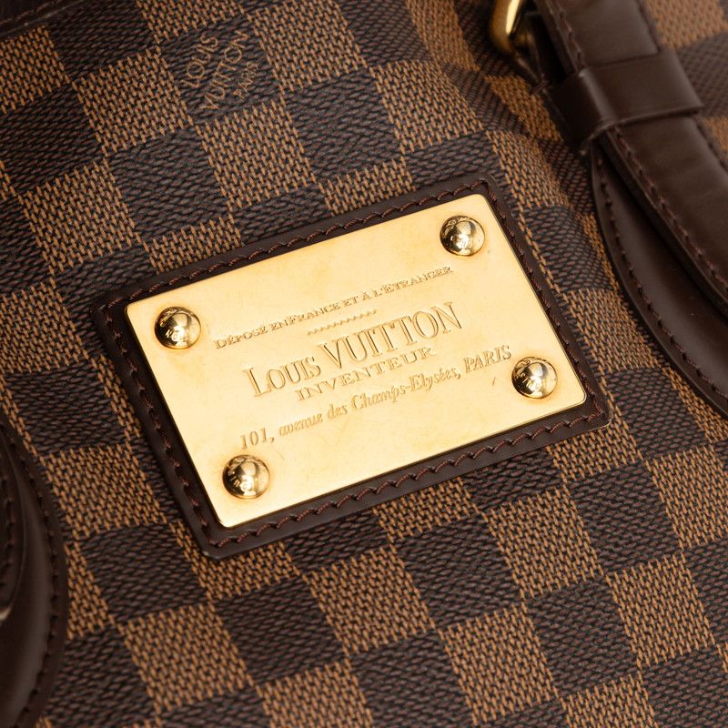 Louis Vuitton Damier Hampstead MM Shoulder Bag Brown Leather — view 8