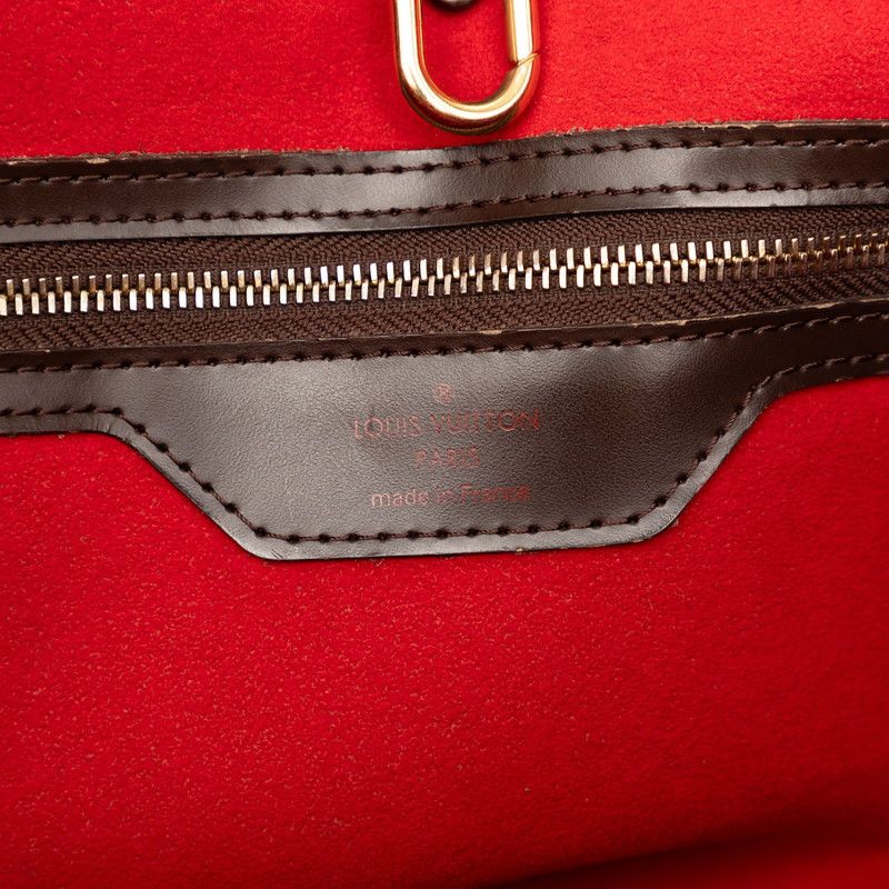 Louis Vuitton Damier Hampstead MM Shoulder Bag Brown Leather — view 9