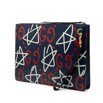 Gucci GG Ghost Clutch Navy Multicolor Leather — view 2