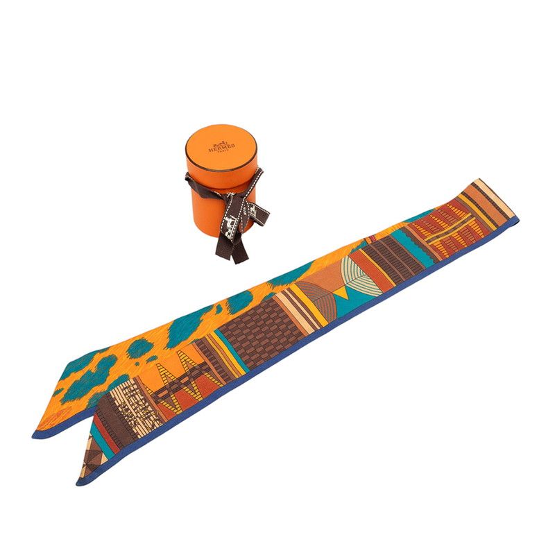 Hermes Twilly Pelages ET Camouflage Wild and Scarf Multicolor Silk — view 5
