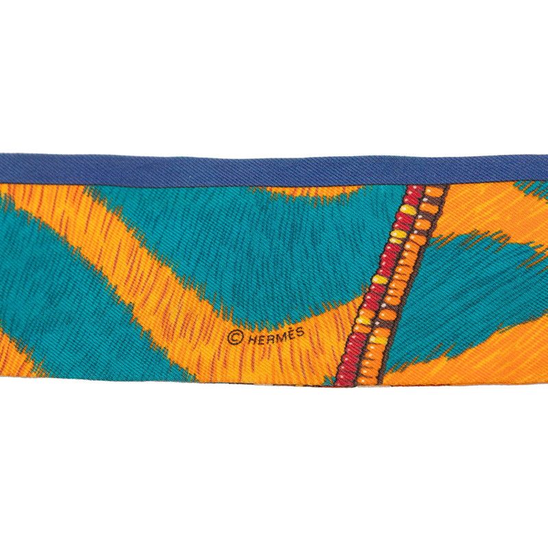 Hermes Twilly Pelages ET Camouflage Wild and Scarf Multicolor Silk — view 3