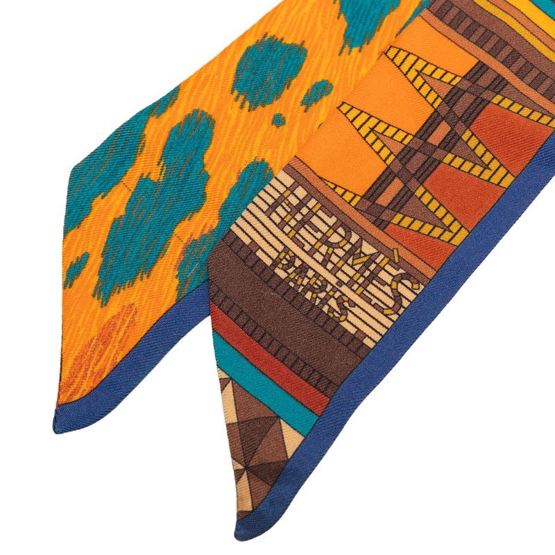 Hermes Twilly Pelages ET Camouflage Wild and Scarf Multicolor Silk — view 2