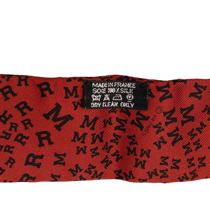 Hermes Twilly Logo Alphabet Scarf Wine Red Black Silk — view 5