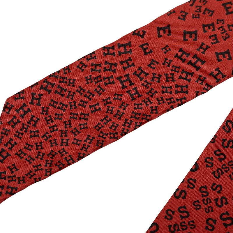 Hermes Twilly Logo Alphabet Scarf Wine Red Black Silk — view 3