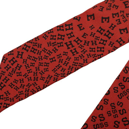 Hermes Twilly Logo Alphabet Scarf Wine Red Black Silk — view 3