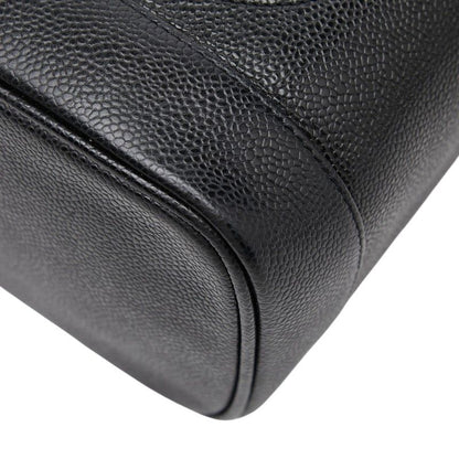 Chanel CC Logo Vanity Bag Handbag Black Caviar Leather — view 4