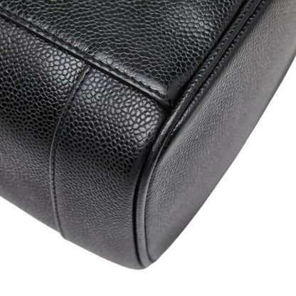 Chanel CC Logo Vanity Bag Handbag Black Caviar Leather — view 7