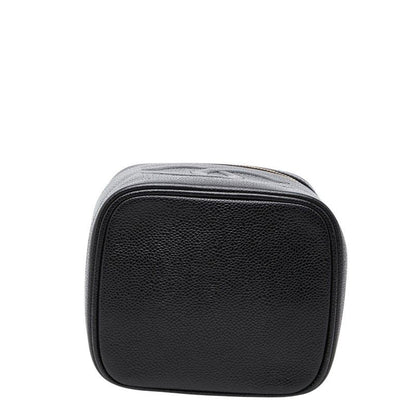 Chanel CC Logo Vanity Bag Handbag Black Caviar Leather — view 3