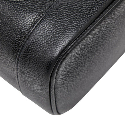 Chanel CC Logo Vanity Bag Handbag Black Caviar Leather — view 5