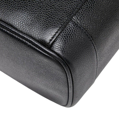 Chanel CC Logo Vanity Bag Handbag Black Caviar Leather — view 6